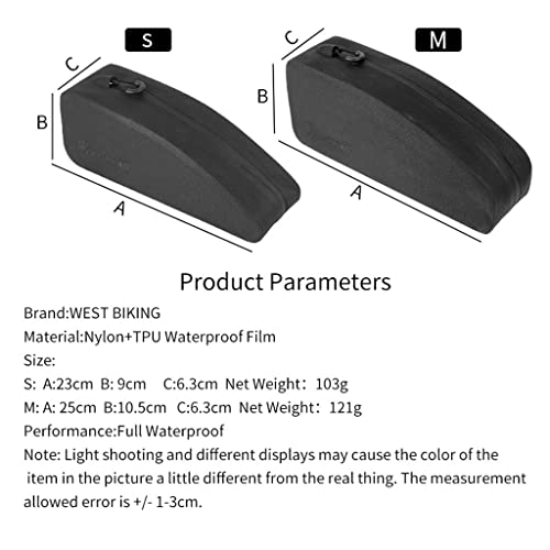 sharprepublic Bolsa de Tubo de Bicicleta Duradera Bolsa de Cuadro de Bicicleta Sólida Bolsa de Viga Delantera Bicicleta - M