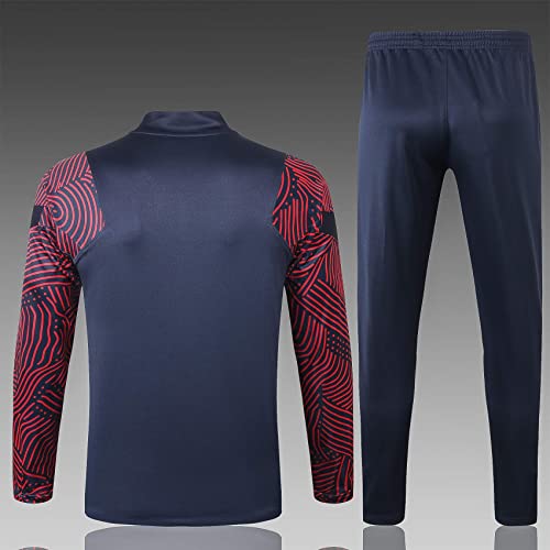 SHCOOCY Chándales de fútbol Portugal para hombre, chándal de entrenamiento de fútbol para club de fútbol PṢG chándal de manga larga para adultos Paris, primavera y otoño unisex (Azul 1, l)