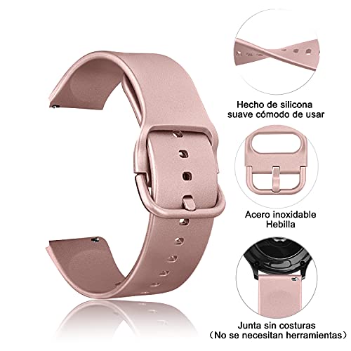 SHENL 3 Pack Correa Compatible con Amazfit GTS, 20mm Pulsera de Repuesto de Silicona Ajustable para Amazfit GTS 2/2 Mini/2e / Amazfit GTR 42mm / Amazfit Bip/Amazfit Bip Lite (Negro/Oro Rosa/Oro)