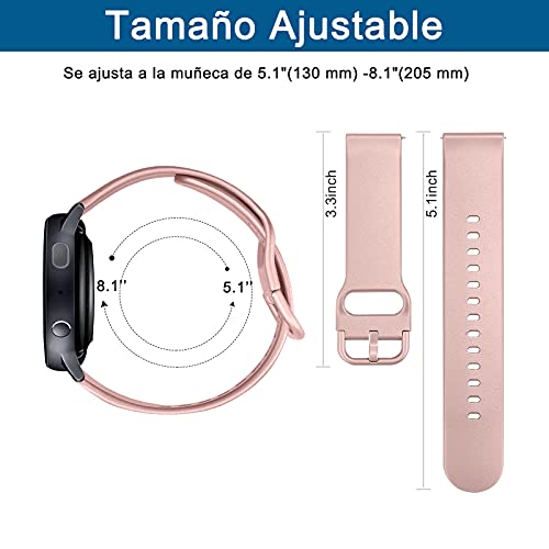 SHENL 3 Pack Correa Compatible con Amazfit GTS, 20mm Pulsera de Repuesto de Silicona Ajustable para Amazfit GTS 2/2 Mini/2e / Amazfit GTR 42mm / Amazfit Bip/Amazfit Bip Lite (Negro/Oro Rosa/Oro)