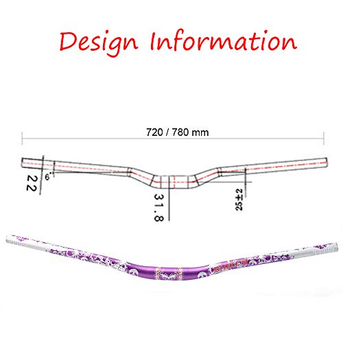 SHIKRA - Manillar de Bicicleta de montaña (31,8 mm, extralargo), Color Morado, tamaño 780mm