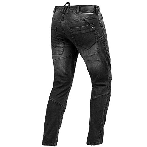 SHIMA GHOST BLACK, Jeans de motocicleta para hombres de Kevlar blindado con protectores (Negro, 36)