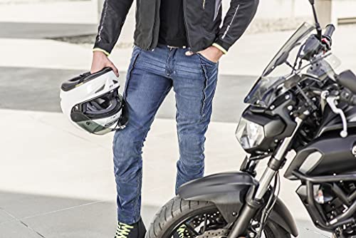 SHIMA GHOST BLACK, Jeans de motocicleta para hombres de Kevlar blindado con protectores (Negro, 36)