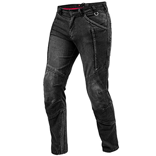 SHIMA GHOST BLACK, Jeans de motocicleta para hombres de Kevlar blindado con protectores (Negro, 36)