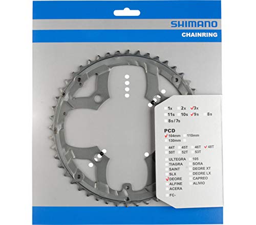 SHIMANO Deore Fc-m590 - Plato para Bicicleta, Color Gris, tamaño 104 mm, 0.1