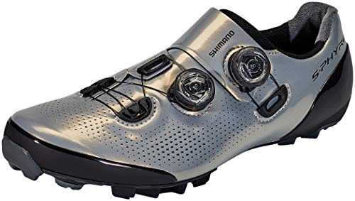 SHIMANO Zapatillas MTB XC901, Unisex Adulto, Plata, 42 EU