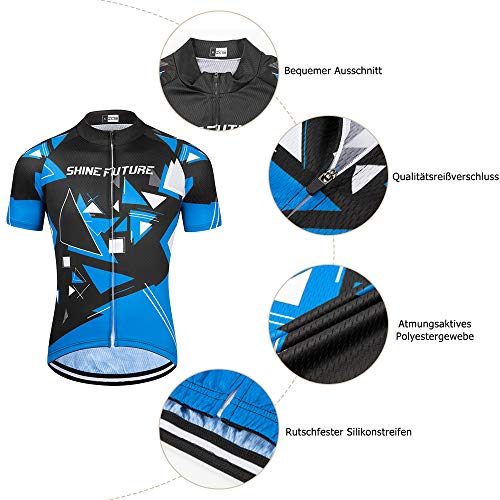 shine future Ciclismo Conjunto de Ropa Maillots de Ciclismo Hombres 3D Acolchado Gel Ropa Térmica Ciclismo Camiseta Bicicleta+Culote Ciclismo (Tipo 1, Medium)