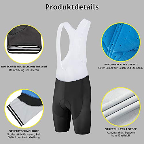 shine future Ciclismo Conjunto de Ropa Maillots de Ciclismo Hombres 3D Acolchado Gel Ropa Térmica Ciclismo Camiseta Bicicleta+Culote Ciclismo (Tipo 1, Medium)