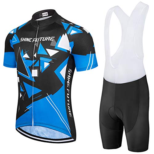 shine future Ciclismo Conjunto de Ropa Maillots de Ciclismo Hombres 3D Acolchado Gel Ropa Térmica Ciclismo Camiseta Bicicleta+Culote Ciclismo (Tipo 1, Medium)