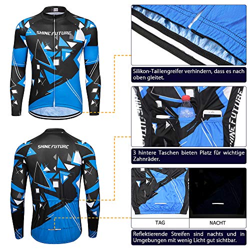 shine future Ciclismo Conjunto de Ropa Maillots de Ciclismo Hombres 3D Acolchado Gel Ropa Térmica Ciclismo Camiseta Bicicleta+Culote Ciclismo (Tipo 2, Medium)