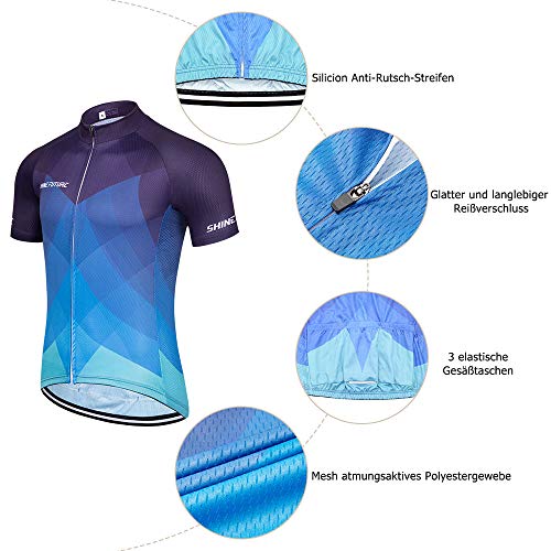 shine future Maillot Ciclismo Hombre,Mayot Bicicleta Hombre Ropa Ciclismo,Maillot Ciclismo Hombre Verano Maillot Ciclismo Traje Equipacion Ciclismo Hombre Verano (Azul, XL)