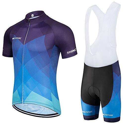 shine future Maillot Ciclismo Hombre,Mayot Bicicleta Hombre Ropa Ciclismo,Maillot Ciclismo Hombre Verano Maillot Ciclismo Traje Equipacion Ciclismo Hombre Verano (Azul, XL)