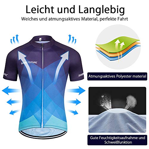 shine future Maillot Ciclismo Hombre,Mayot Bicicleta Hombre Ropa Ciclismo,Maillot Ciclismo Hombre Verano Maillot Ciclismo Traje Equipacion Ciclismo Hombre Verano (Azul, XL)