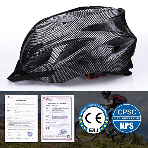 Shinmax Casco de Bicicleta Certificado CE Casco de Bicicleta para Hombre con Visera Desmontable Casco de Ciclismo Ligero Protección Seguridad Tamaño Ajustable Ciclismo Carretera Montaña Adultos