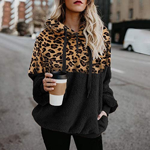 SHOBDW Liquidación Venta Mujer Sudadera con Capucha Suelta Tallas Grandes Jersey de Mujer Jersey otoño Invierno Manga Larga Remata Abrigo cálido (Small, R-Café)