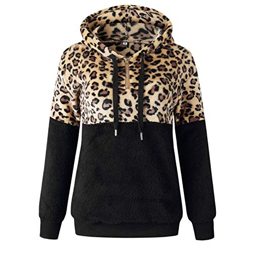 SHOBDW Liquidación Venta Mujer Sudadera con Capucha Suelta Tallas Grandes Jersey de Mujer Jersey otoño Invierno Manga Larga Remata Abrigo cálido (Small, R-Café)