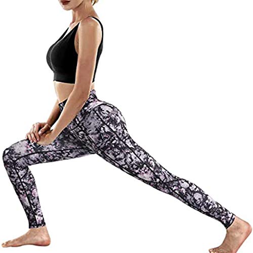 SHOBDW Mujeres Carta de Moda Estirar Imprimir Push Up Entrenamiento Leggings Gimnasio Deportes Gimnasio Cintura Alta Mallas para Correr Pantalones de Yoga Pantalones Deportivos Suaves(Negro,S)