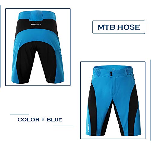 SHUIBIAN Pantalon Corto Ciclismo Hombre Pantalon MTB Pantalones Ciclista Acolchado con Calzoncillos Ciclismo con Badana