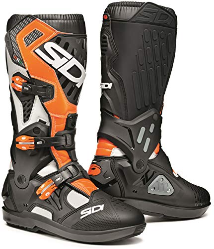 Sidi Atojo Srs SID-ATJ - Botas de moto, para hombre, talla 46, color blanco, negro, naranja fluorescente