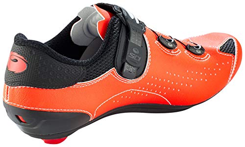 Sidi Genius 10 - Zapatillas Deportivas para Hombre, Color Negro y Rojo Fluorescente, Talla 41