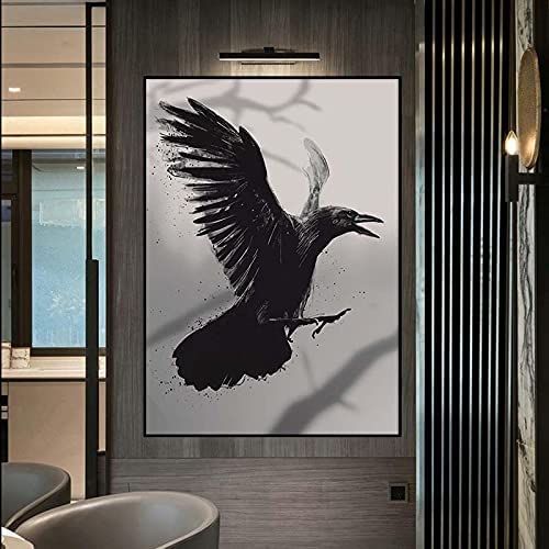 SIDIAN Flying Eagle Animal Pintura Eagle Canvas Wall Art Posters E Impresiones Cuadros NóRdicas En Blanco Y Negro para La Decoracion De La Pared De La Salon De Estar 60x90cm Sin Marco