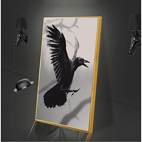 SIDIAN Flying Eagle Animal Pintura Eagle Canvas Wall Art Posters E Impresiones Cuadros NóRdicas En Blanco Y Negro para La Decoracion De La Pared De La Salon De Estar 60x90cm Sin Marco