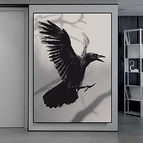 SIDIAN Flying Eagle Animal Pintura Eagle Canvas Wall Art Posters E Impresiones Cuadros NóRdicas En Blanco Y Negro para La Decoracion De La Pared De La Salon De Estar 60x90cm Sin Marco