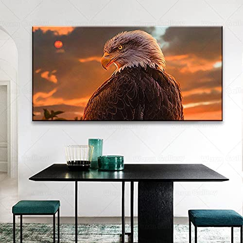 SIDIAN Flying Eagle Lienzo Pintura Poster E Impresiones De Animales Escandinavos NóRdicos De Gran TamañO ImáGenes ArtíSticas De Pared para Salon De Estar Decoracion del Hogar 50x100cm Sin Marco