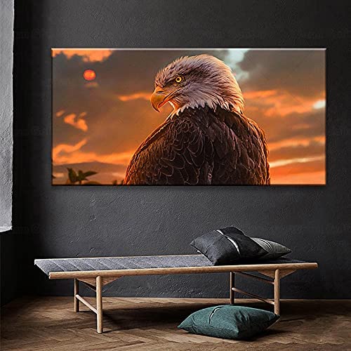 SIDIAN Flying Eagle Lienzo Pintura Poster E Impresiones De Animales Escandinavos NóRdicos De Gran TamañO ImáGenes ArtíSticas De Pared para Salon De Estar Decoracion del Hogar 50x100cm Sin Marco