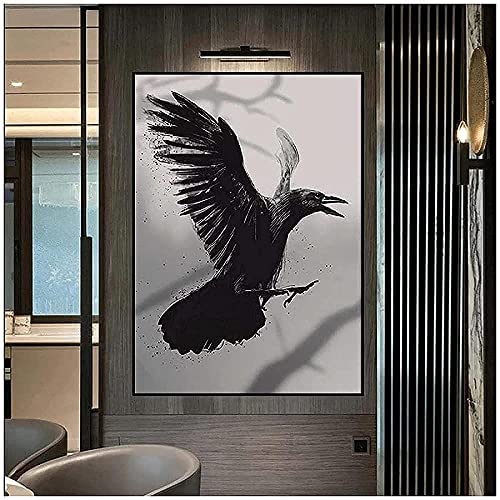 SIDIAN Flying Eagle Posters E Impresiones Arte De Pared De Animales Pinturas En Blanco Y Negro ImpresióN De Arte En Lienzo Salon De Estar Decoracion De La Pared del Hogar Cuadros 60x80cm Sin Marco