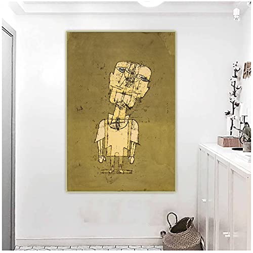 SIDIAN Paul Klee Posters & Prints 《Ghost of A Genius》 Lienzo Art Print Pinturas Cuadros De Arte EstéTico Salon De Estar Decoracion De Pared 60x80 Cm Sin Marco