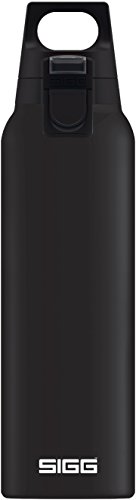 SIGG Hot & Cold ONE Black Botella térmica (0.5 L), cantimplora térmica aislante sin sustancias nocivas, botella de acero inoxidable para usar con una mano