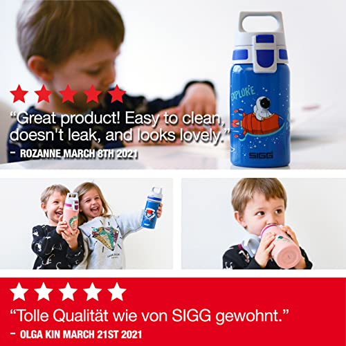 SIGG Shield One Space Cantimplora infantil (0.5 L), botella de acero inoxidable con tapón hermético, botella para niños para usar con una mano