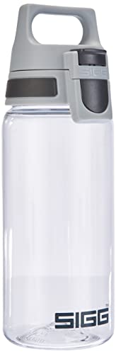 SIGG Total Clear ONE Anthracite Botella cantimplora (0.5 L), botella hermética sin sustancias nocivas, botella transparente y ligera de plástico tritán