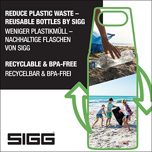 SIGG Total Clear ONE Anthracite Botella cantimplora (0.5 L), botella hermética sin sustancias nocivas, botella transparente y ligera de plástico tritán