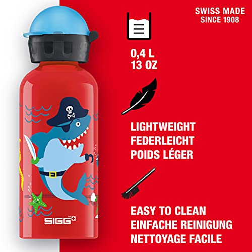 SIGG Underwater Pirates Cantimplora infantil (0.4 L), botella para niños sin sustancias nocivas y con tapa hermética, cantimplora ligera de aluminio