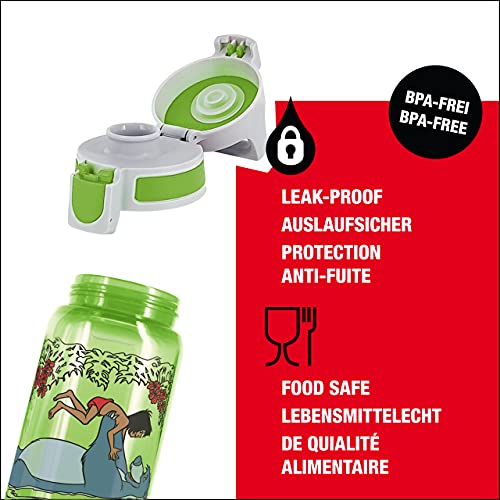 SIGG VIVA ONE Junglebook Cantimplora infantil (0.5 L), botella transparente sin sustancias nocivas y con tapa hermética, cantimplora para niños para usar con una mano