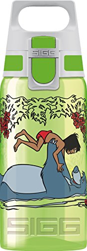 SIGG VIVA ONE Junglebook Cantimplora infantil (0.5 L), botella transparente sin sustancias nocivas y con tapa hermética, cantimplora para niños para usar con una mano