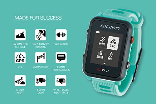 Sigma Sport ID.Tri Basic Reloj de triatlón GPS, Unisex-Adult, Neon Mint,