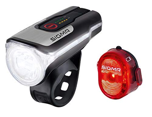 SIGMA SPORT - Set de faros de bicicleta LED Aura 80 y NUGGET II | Faro delantero y faro trasero con batería que cumplen la normativa alemana de tráfico