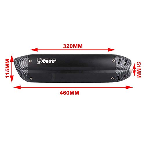 Silenciador de escape para motocicleta - Tubo de escape de entrada universal de 1.5 - 2" con DB Killer extraíble para GY6 ATV Scooter Dirt Pit Bike Yamaha R3 BMW DUCATI h.o.n.d.a KAWASAKI SUZUKI