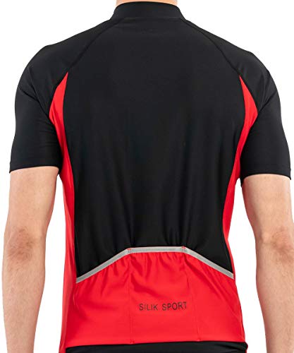 SILIK Camisas de Ciclismo de Carretera para Hombre Ciclismo de Carretera de Manga Corta de montaña Transpirable de Secado rápido Tops