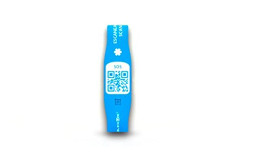 Silincode SOS Pulsera QR color Azul Tamaño XS / 150 mm