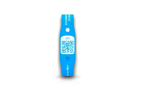 Silincode SOS Pulsera QR color Azul Tamaño XS / 150 mm