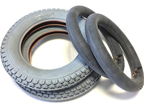 Silla 2 neumáticos 12 1/2 x 2 1/4 (ETRTO 62 - 203) gris, 2 unidades de ángulo de manguera Válvula 90 °/90 °, neumáticos neumáticos profundo