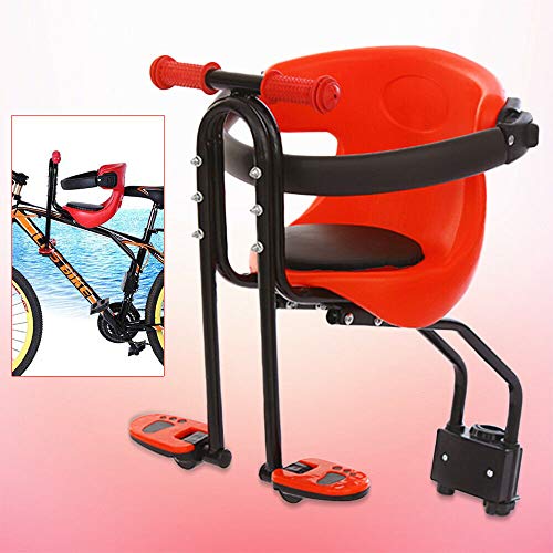 Sillas de bicicletas para niños, Asiento de Bicicleta para niños Desmontables Asientos Delanteros para Bicicletas de montaña rojo para tija de sillín de 31,8 mm