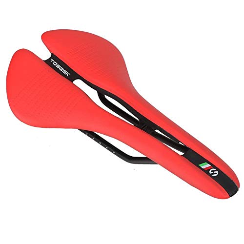 Sillín de Bici de Gel, Cómodo Ergonómico Impermeable Transpirable Asiento de Bicicleta cómodo de Larga Distancia sillín de Bicicleta de montaña Ultraligero sillín de Bicicleta de Carretera Rojo