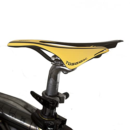 Sillín ligero de carbono completo compatible con bicicletas plegables Brompton Dahon Tern NEGRO AMARILLO