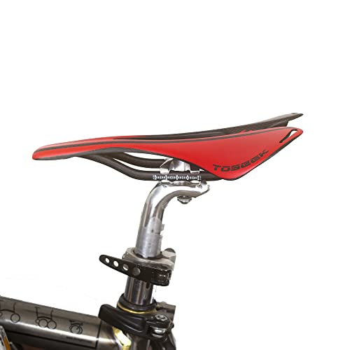 Sillín ligero de carbono completo compatible con bicicletas plegables Brompton Dahon Tern NEGRO ROJO