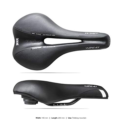 Sillín para bicicleta Trekking Bike y MTB Gel Unisex WENS 4.1 acolchado súper Performance anatómico Morphos (negro)
